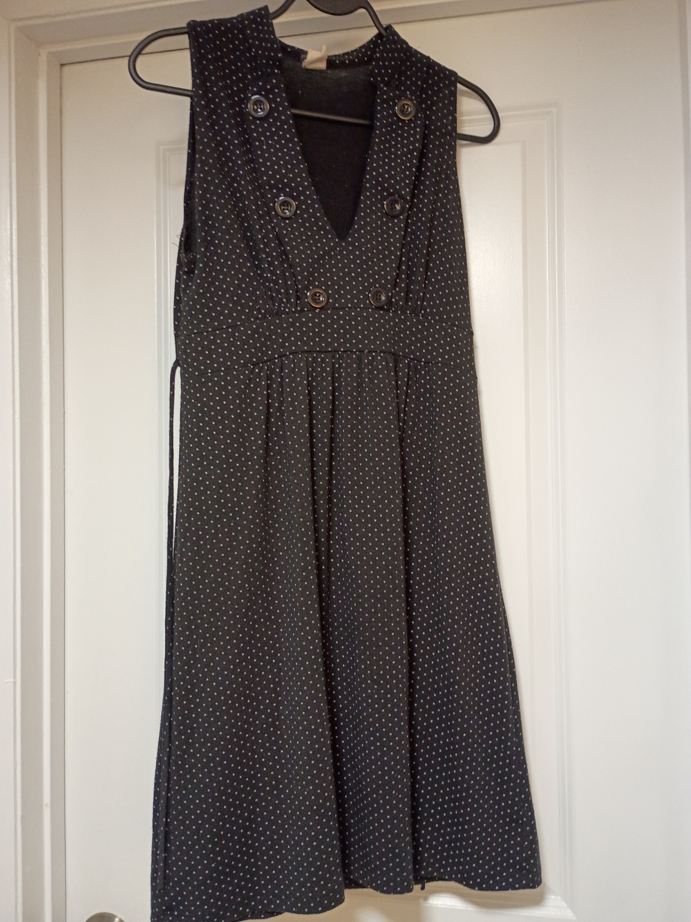 Maurices Black Dress with White Polka Dots Size M